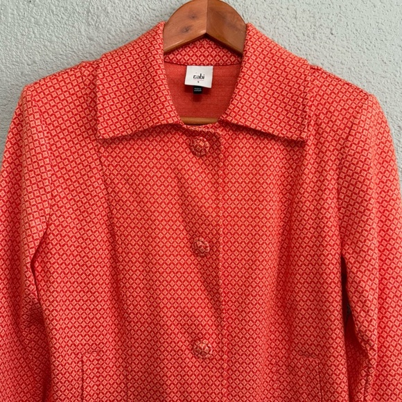 Cabi Tangerine Matchmaker Jacquard Knit Topper Jacket Size Small - Picture 3 of 7